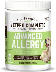 Dr. Joseph's VetPro Complete Beef Flavored Soft Chew Advanced Allergy Supplement for Dogs, 120 count