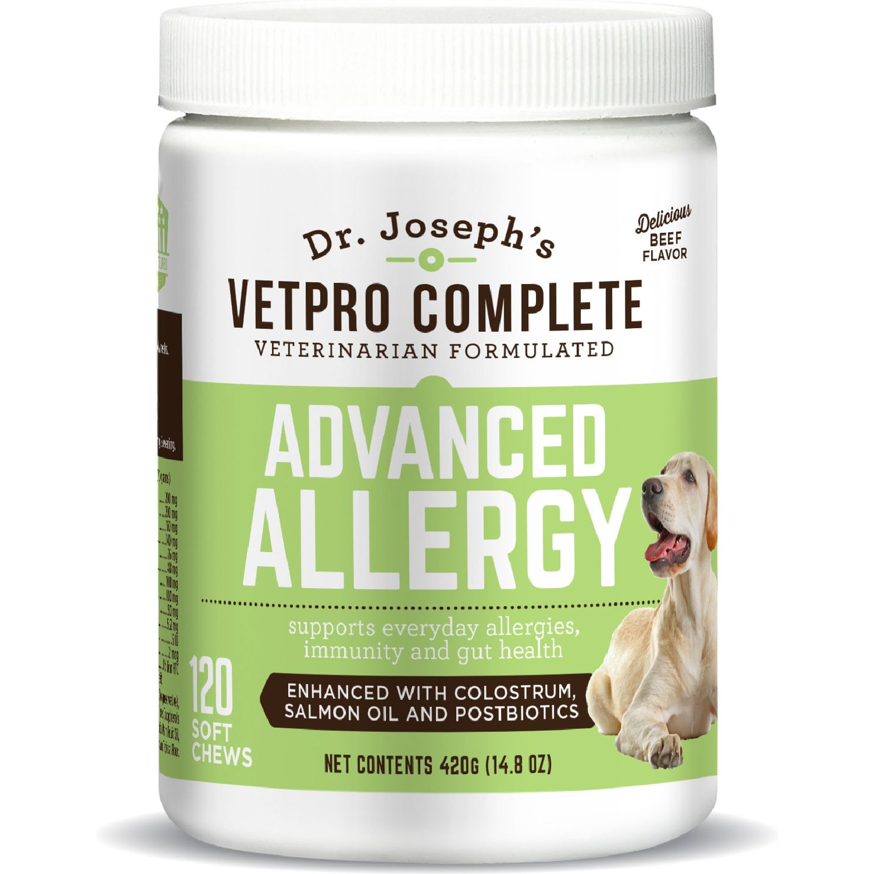 Dr. Joseph's VetPro Complete Beef Flavored Soft Chew Advanced Allergy Supplement for Dogs, 120 count