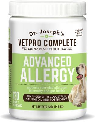 Show full view: Dr. Joseph's VetPro Complete Beef Flavored Soft Chew Advanced Allergy Supplement for Dogs, 120 count slide 1 of 9