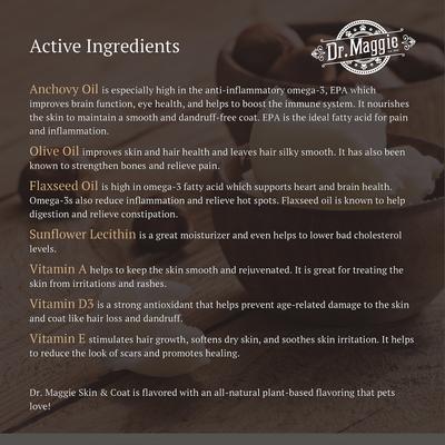 Show full view: Dr. Maggie by NaturPet Inc. Skin & Coat Salmon Flavored Liquid Supplements for Cats & Dogs, 16-fl oz bottle slide 3 of 7
