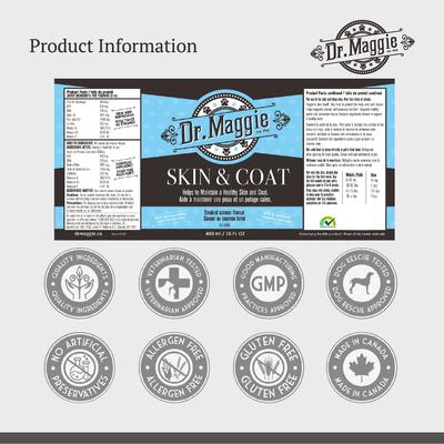 Show full view: Dr. Maggie by NaturPet Inc. Skin & Coat Salmon Flavored Liquid Supplements for Cats & Dogs, 16-fl oz bottle slide 5 of 7