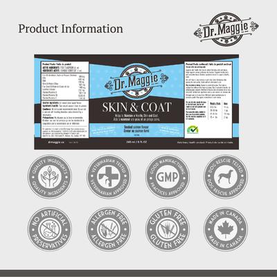 Show full view: Dr. Maggie by NaturPet Inc. Skin & Coat Salmon Flavored Liquid Supplements for Cats & Dogs, 8-fl oz bottle slide 6 of 7