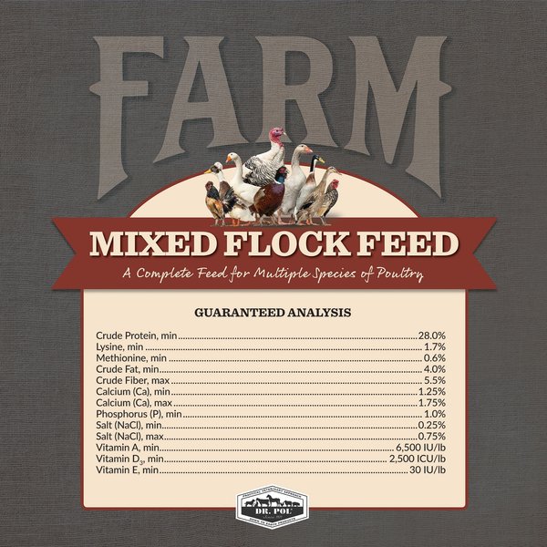 Show full view: Dr. Pol 28% Poultry Pearls Mixed Flock Feed, 30-lb bag slide 3 of 9