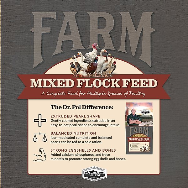 Show full view: Dr. Pol 28% Poultry Pearls Mixed Flock Feed, 30-lb bag slide 4 of 9