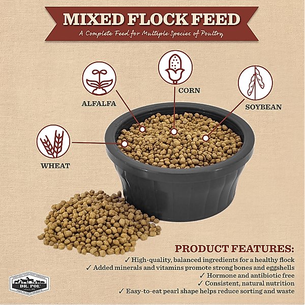Show full view: Dr. Pol 28% Poultry Pearls Mixed Flock Feed, 30-lb bag slide 5 of 9