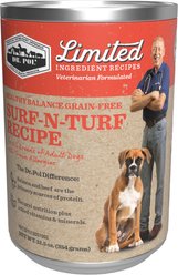 Dr. Pol Adult Limited Ingredient Surf-N-Turf Pate Canned Wet Dog Food, 12.5-oz can, case of 12