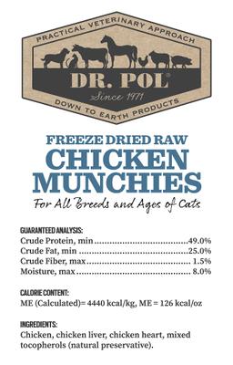 Show full view: Dr. Pol Chicken Munchies Grain-Free Freeze-Dried Raw Cat Treats, 3.5-oz bag slide 4 of 10