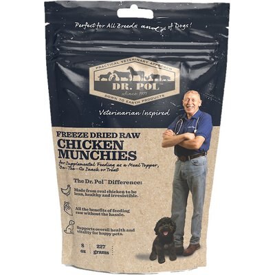 Dr. Pol Dr. Pol Chicken Munchies Grain-Free Freeze-Dried Raw Dog Treats, 8-oz. bag