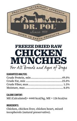 Show full view: Dr. Pol Chicken Munchies Grain-Free Freeze-Dried Raw Dog Treats, 8-oz. bag slide 4 of 11