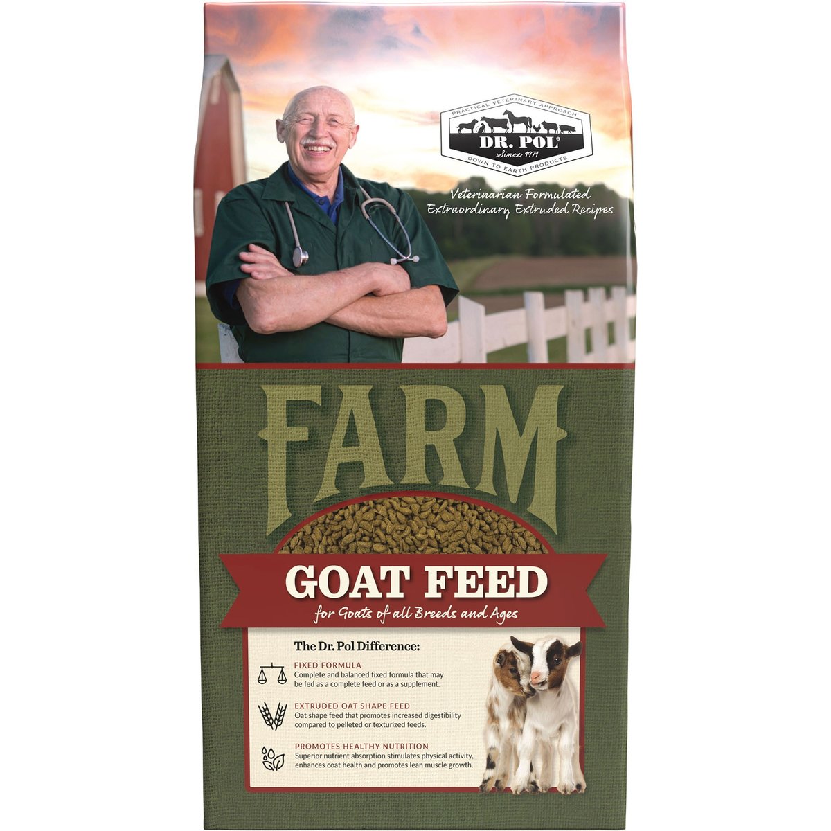 Dr. Pol Healthy Goat Alfalfa Recipe Goat Feed, 40-lb bag, 2 count