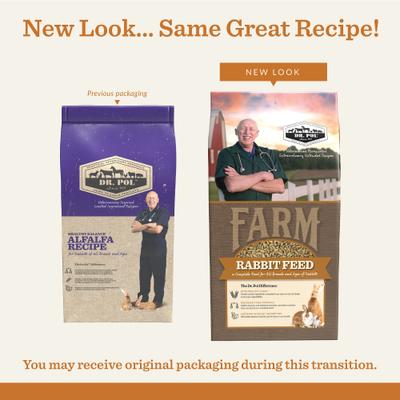 Show full view: Dr. Pol Healthy Balance Alfalfa Recipe Rabbit Food, 30-lb bag, 2 count slide 2 of 9