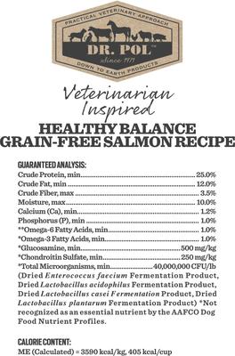 Show full view: Dr. Pol Healthy Balance Salmon Recipe Grain-Free Dry Dog Food, 4-lb bag slide 6 of 9