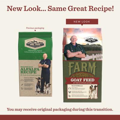 Show full view: Dr. Pol Healthy Goat Alfalfa Recipe Goat Feed, 40-lb bag, 2 count slide 2 of 9