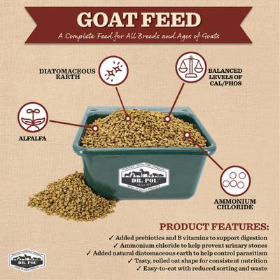 Show full view: Dr. Pol Healthy Goat Alfalfa Recipe Goat Feed, 40-lb bag, 2 count slide 6 of 9