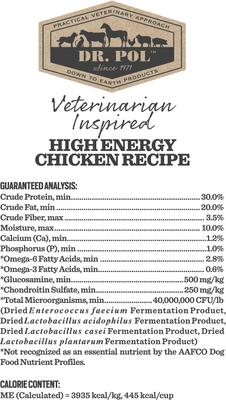 Show full view: Dr. Pol High Energy Chicken Recipe Dry Dog Food, 4-lb bag slide 6 of 9