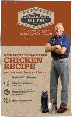 Show full view: Dr. Pol High Protein Limited Ingredient Chicken Recipe Cat & Kitten Food, 4-lb bag slide 3 of 9