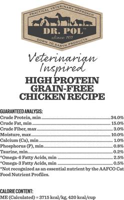 Show full view: Dr. Pol High Protein Limited Ingredient Chicken Recipe Cat & Kitten Food, 4-lb bag slide 6 of 9