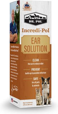 Show full view: Dr. Pol Incredi-Pol Ear Solution for Dogs, Cats, & All Pets, 3-fl oz bottle slide 6 of 8