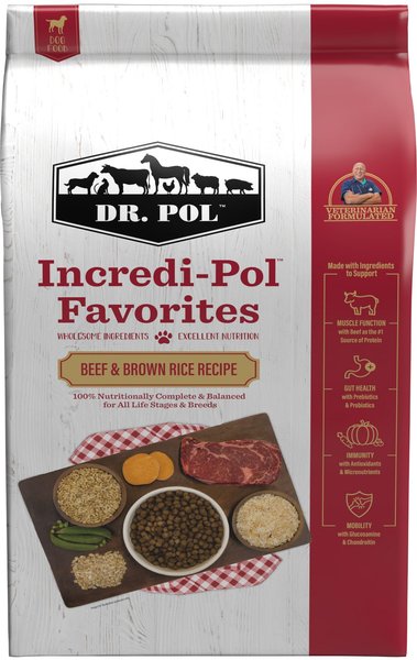 Dr. Pol Incredi-Pol Favorites Beef & Brown Rice Dog Food, 6-lb bag