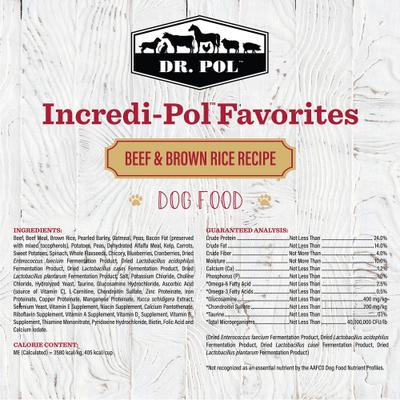 Show full view: Dr. Pol Incredi-Pol Favorites Beef & Brown Rice Dog Food, 6-lb bag slide 3 of 8
