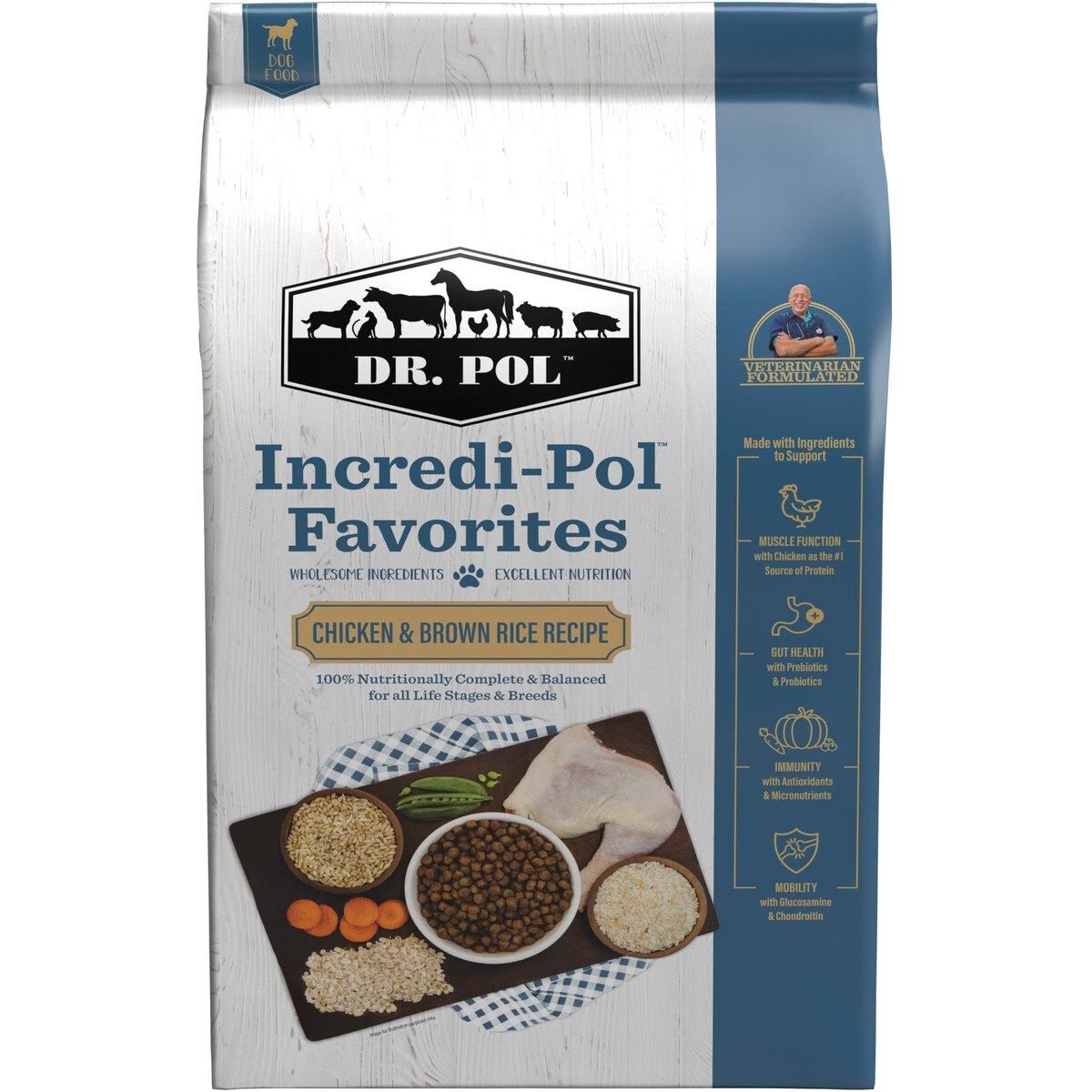 Dr. Pol Incredi-Pol Favorites Chicken & Brown Rice Dog Food, 24-lb bag