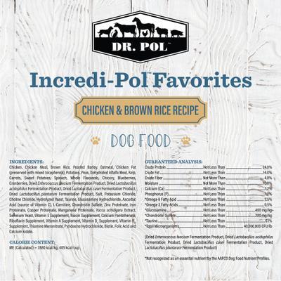 Show full view: Dr. Pol Incredi-Pol Favorites Chicken & Brown Rice Dog Food, 24-lb bag slide 3 of 7