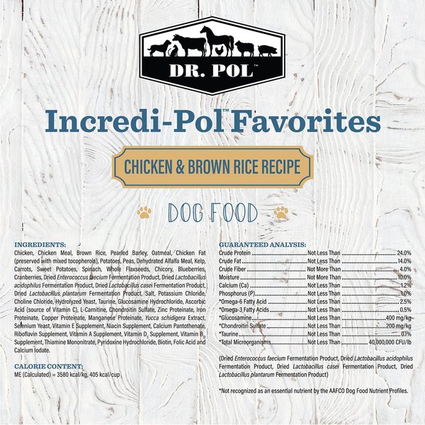 Dr. Pol Incredi-Pol Favorites Chicken & Brown Rice Dog Food, 6-lb bag