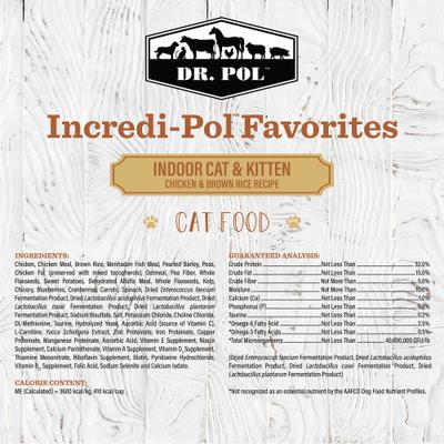 Show full view: Dr. Pol Incredi-Pol Favorites Chicken & Brown Rice Indoor Cat Food, 18-lb bag slide 3 of 7