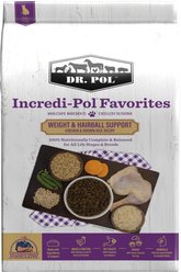 Dr. Pol Incredi-Pol Favorites Chicken & Brown Rice Weight & Hairball Support Cat Food, 8-lb bag