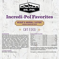 Dr. Pol Incredi-Pol Favorites Chicken & Brown Rice Weight & Hairball Support Cat Food, 8-lb bag slide 2 of 6