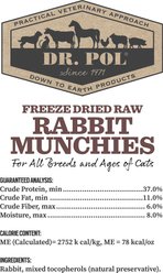 Dr. Pol Rabbit Munchies Grain-Free Freeze-Dried Raw Cat Treats, 3.5-oz bag slide 2 of 7
