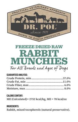 Show full view: Dr. Pol Rabbit Munchies Grain-Free Freeze-Dried Raw Dog Treats, 3.5-oz. bag slide 4 of 11