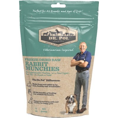 Dr. Pol Dr. Pol Rabbit Munchies Grain-Free Freeze-Dried Raw Dog Treats, 8-oz. bag