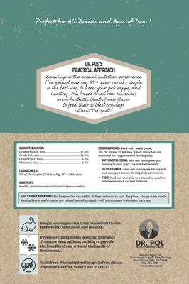 Show full view: Dr. Pol Rabbit Munchies Grain-Free Freeze-Dried Raw Dog Treats, 8-oz. bag slide 3 of 11