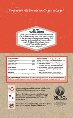 Show full view: Dr. Pol Salmon Munchies Grain-Free Freeze-Dried Raw Dog Treats, 3.5-oz. bag slide 3 of 10