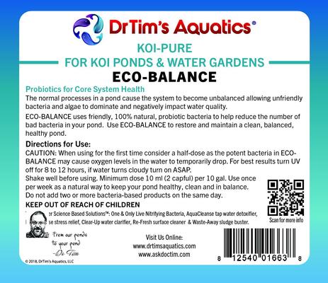 Show full view: Dr. Tim's Aquatics Eco-Balance Koi Ponds & Water Gardens Cleaner, 16-fl oz bottle slide 4 of 8