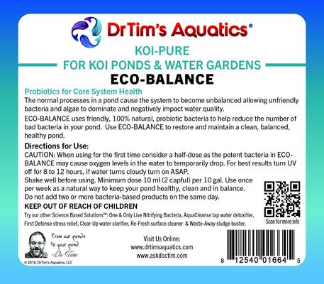Show full view: Dr. Tim's Aquatics Eco-Balance Koi Ponds & Water Gardens Cleaner, 32-fl oz bottle slide 4 of 8