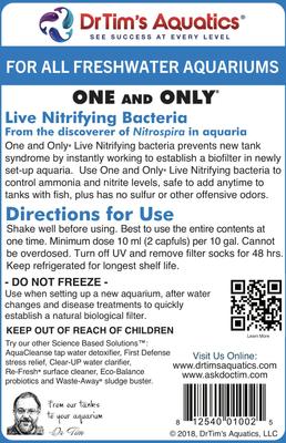 Show full view: Dr. Tim's Aquatics One & Only Live Nitrifying Bacteria for Freshwater Aquariums, 4-fl oz bottle slide 5 of 10