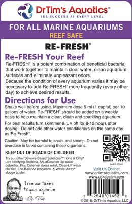 Show full view: Dr. Tim's Aquatics Re-Fresh Reef Tank Revitalizer, 8-fl oz bottle slide 7 of 9