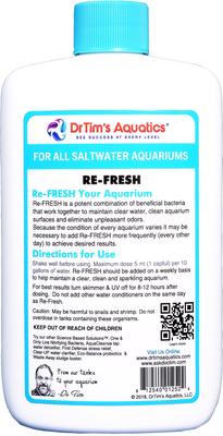 Show full view: Dr. Tim's Aquatics Re-Fresh Saltwater Tank Revitalizer, 8-fl oz bottle slide 2 of 2