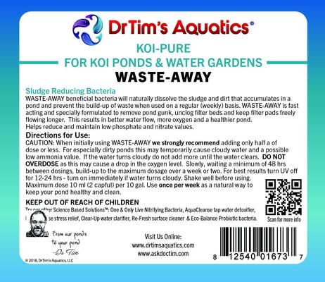 Show full view: Dr. Tim's Aquatics Waste-Away Koi Ponds & Water Gardens Cleaner, 16-fl oz bottle slide 4 of 9