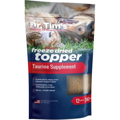Dr. Tim's Dr. Tim's Beef Taurine Supplement Freeze-Dried Dog & Cat Food Topper, 12-oz bag