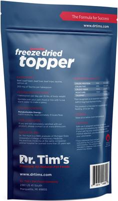 Show full view: Dr. Tim's Beef Taurine Supplement Freeze-Dried Dog & Cat Food Topper, 12-oz bag slide 3 of 5