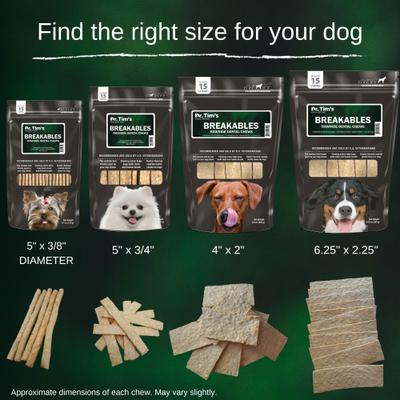 Show full view: Dr. Tim's Break-A-Bulls Petite Rawhide Dog Dental Chews, 15 count slide 5 of 5