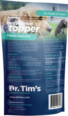 Show full view: Dr. Tim's Elk Probiotic Freeze-Dried Topper Dog & Cat Supplement, 12-oz bag slide 3 of 6