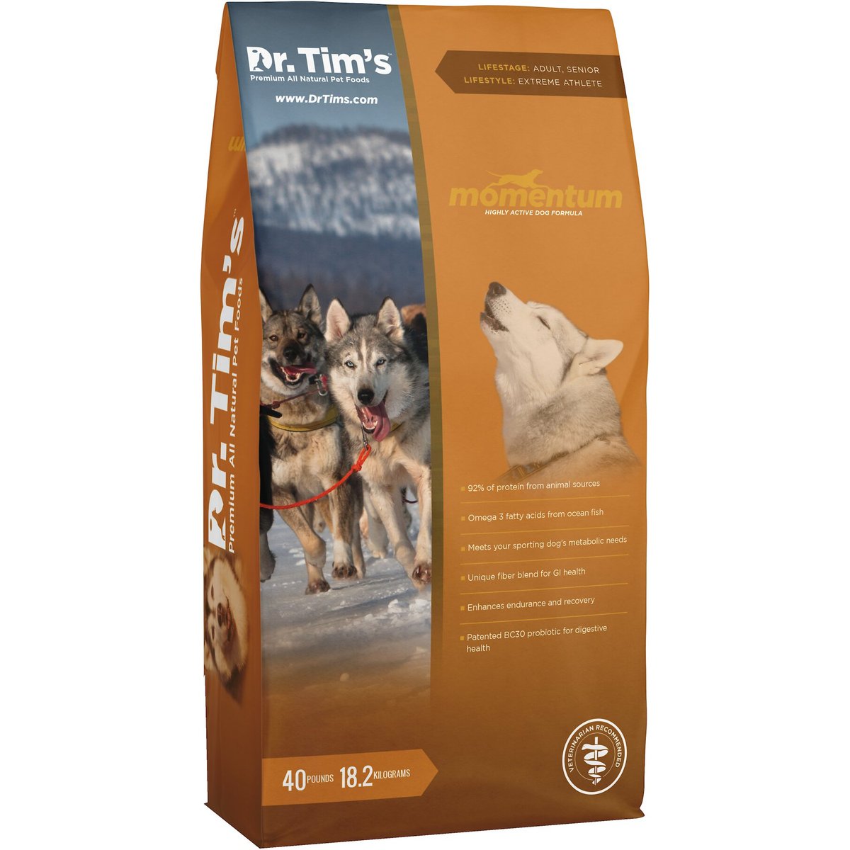Dr. Tim's Highly Athletic Momentum Formula Dry Dog Food, 40-lb bag
