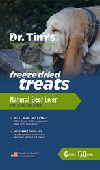 Dr. Tim's Natural Beef Liver Genuine Freeze-Dried Dog & Cat Treats, 6-oz bag slide 2 of 4