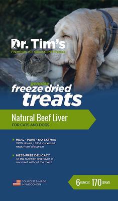 Show full view: Dr. Tim's Natural Beef Liver Genuine Freeze-Dried Dog & Cat Treats, 6-oz bag slide 3 of 7