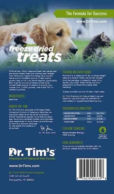 Show full view: Dr. Tim's Natural Beef Liver Genuine Freeze-Dried Dog & Cat Treats, 6-oz bag slide 4 of 7
