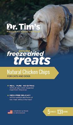 Show full view: Dr. Tim's Natural Chicken Chips Genuine Freeze-Dried Dog & Cat Treats, 5-oz bag slide 3 of 7